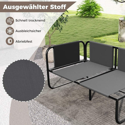 Outdoor 2-Seater Garden Sofa with Cushions, Grey