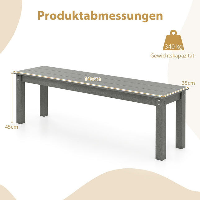 Ławka ogrodowa 3-osobowa, odporna na warunki atmosferyczne, HDPE, 140 cm