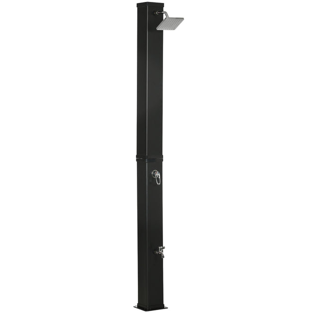 Outdoor 40L solar shower, foot and rain head, 60°C water