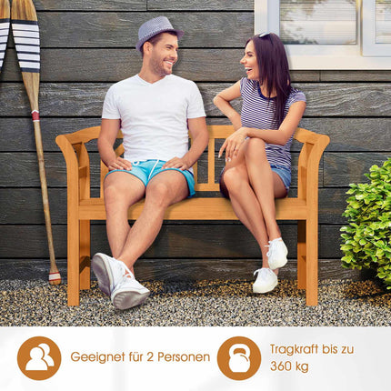 Outdoor Acacia Wood Bench, 2-Seater, 360 kg Capacity