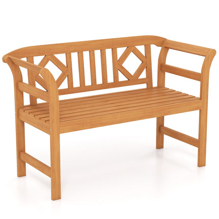 Outdoor Acacia Wood Bench, 2-Seater, 360 kg Capacity