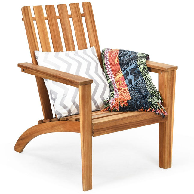 Krzesło drewniane Adirondack na zewnątrz Klasyczne krzesło Adirondack o ergonomicznym kształcie 69 x 73 x 85 cm Natural