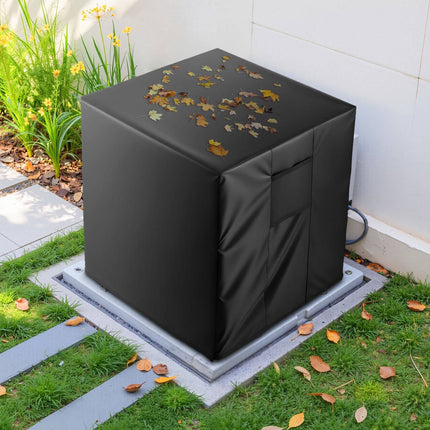 Outdoor Air Conditioner Cover, Waterproof, Mesh Vent, Black