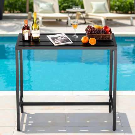 Outdoor Bar Table 100 x 37.5 cm, Waterproof Metal Frame