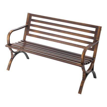 Outdoor Bench 127 cm, Carbon Steel Frame, Weatherproof