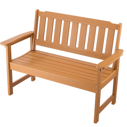 Outdoor Bench 128 cm, 363 kg Capacity, Wood-Look
