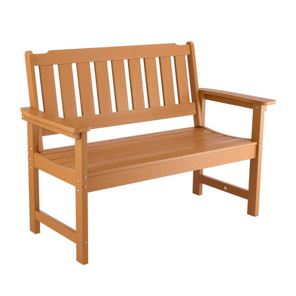 Outdoor Bench 128 cm, 363 kg Capacity, Wood-Look
