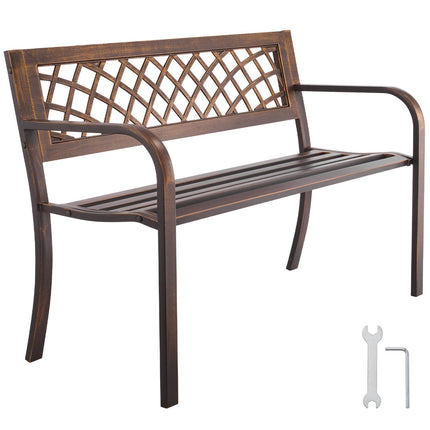 Outdoor Bench 46 In, Carbon Steel Frame, Weatherproof