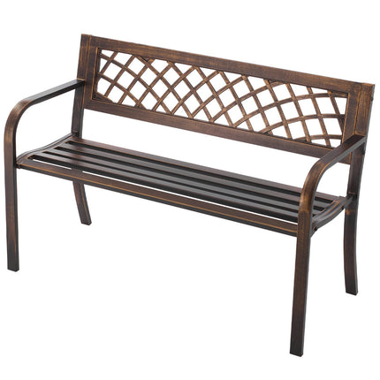Outdoor Bench 46 In, Carbon Steel Frame, Weatherproof