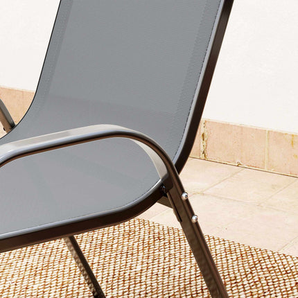 Outdoor Bistro Set – 3-Piece, Stackable Chairs, Glass Table