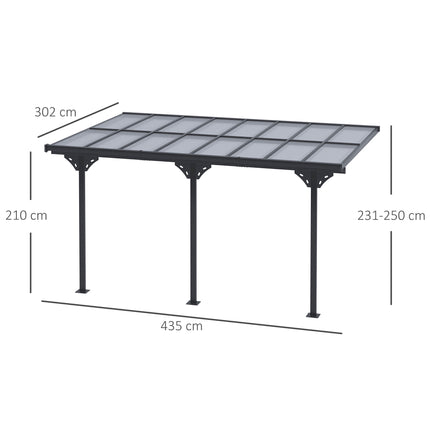 Outdoor Canopy, Aluminum Frame, 435x302 cm