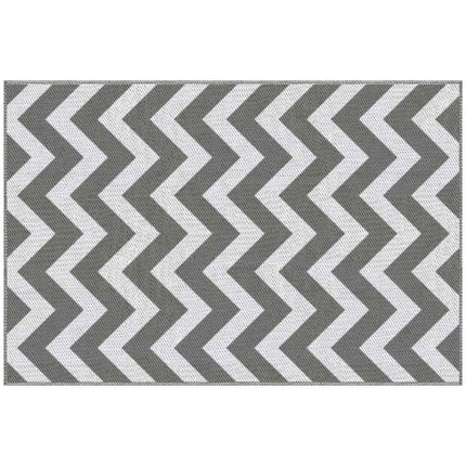 Waterproof outdoor plastic mat, 121x182 cm, Light Grey/White