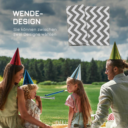 Waterproof outdoor plastic mat, 121x182 cm, Light Grey/White