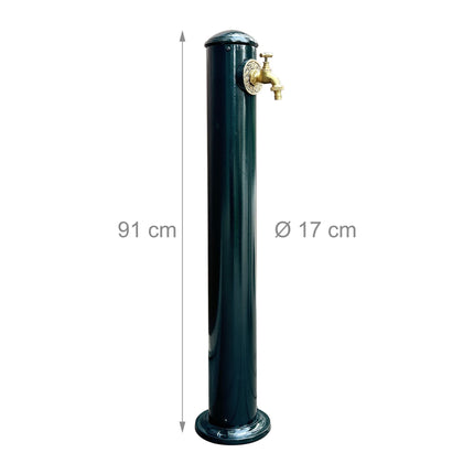 Outdoor Cast Aluminium Water Fountain Column, Green