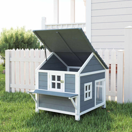Outdoor Cat House, Elevated Design, Waterproof Roof