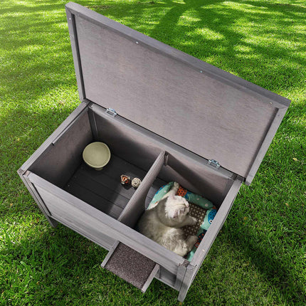 Outdoor Cat House, Weatherproof Insulated, PVC Door Flaps