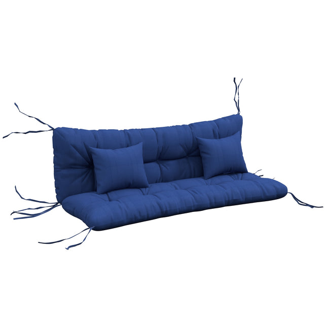 Outdoor Chair Cushion Set, 150x50 cm, Water-Resistant, Navy