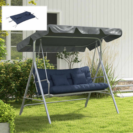 Outdoor Chair Cushion Set, 150x50 cm, Water-Resistant, Navy