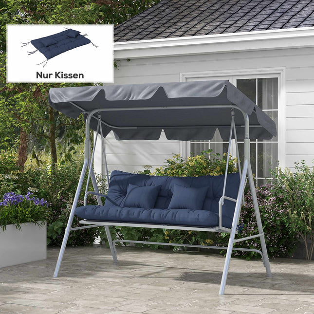 Outdoor Chair Cushion Set, 150x50 cm, Water-Resistant, Navy