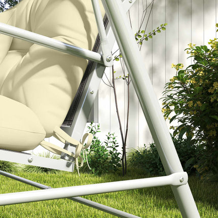 Outdoor Chair Cushion Set, Water-Repellent, 150x50 cm, Cream