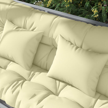 Outdoor Chair Cushion Set, Water-Repellent, 150x50 cm, Cream