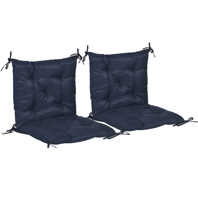 Outdoor Chair Cushions Set, 98x50 cm, Dark Blue, 8 cm Thick