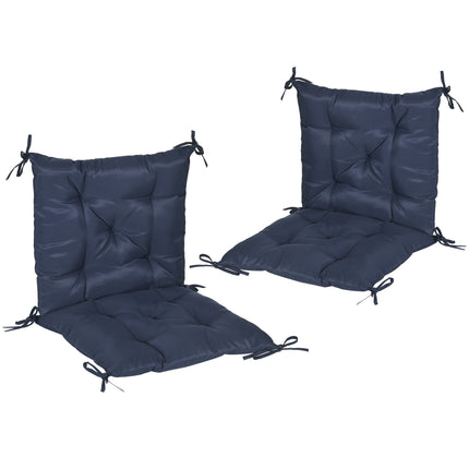 Outdoor Chair Cushions Set, 98x50 cm, Dark Blue, 8 cm Thick