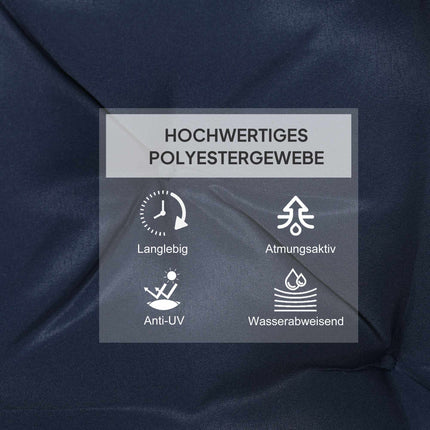 Outdoor Chair Cushions Set, 98x50 cm, Dark Blue, 8 cm Thick