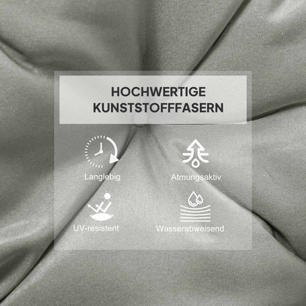Outdoor Chair Cushions Set, 98x50 cm, Light Grey, 8 cm Thick