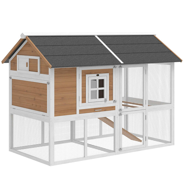 Outdoor Chicken Coop for 4, Waterproof Roof, Easy Clean