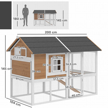 Outdoor Chicken Coop for 4, Waterproof Roof, Easy Clean