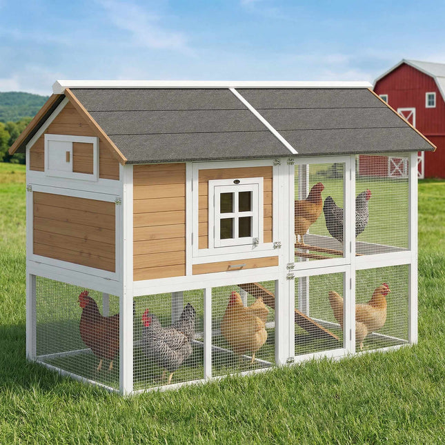 Outdoor Chicken Coop for 4, Waterproof Roof, Easy Clean