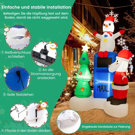 Outdoor Christmas Inflatable, 185 cm, LED Santa Scene