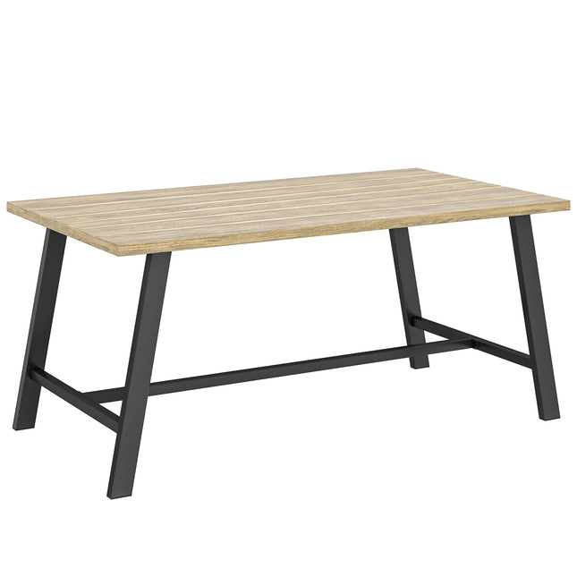 Outdoor Coffee Table, Wood-Look Top, 100x55 cm, Weatherproof