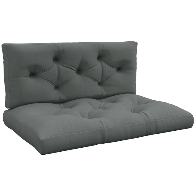 Set buitenkussens, getuft, 120x80x12 cm, lichtgrijs