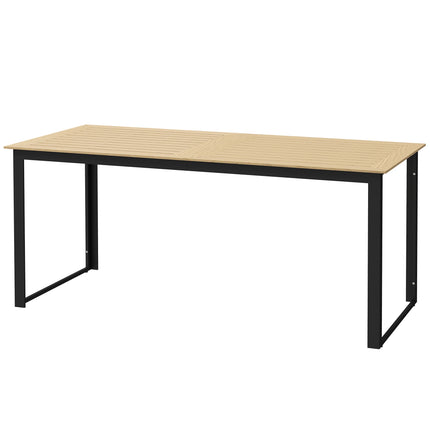 Outdoor Dining Table, Weatherproof, Seats 6, Teak Finish