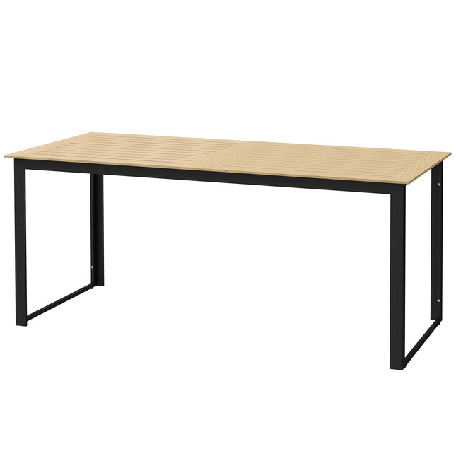 Outdoor Dining Table, Weatherproof, Seats 6, Teak Finish