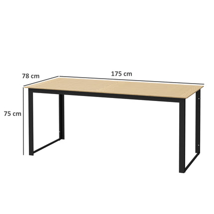 Outdoor Dining Table, Weatherproof, Seats 6, Teak Finish