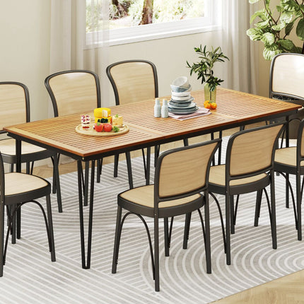 Outdoor Dining Table for 8, Acacia Top, 200x90 cm