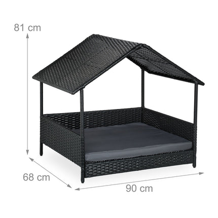 Outdoor Dog Bed with Canopy for Small & Medium Breeds