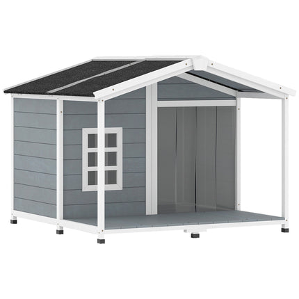 Outdoor Dog House with Veranda, Weatherproof, Easy Clean