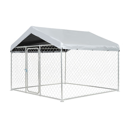 Outdoor Dog Kennel 2 x 2 x 1.6 m, Locking Roof Cover