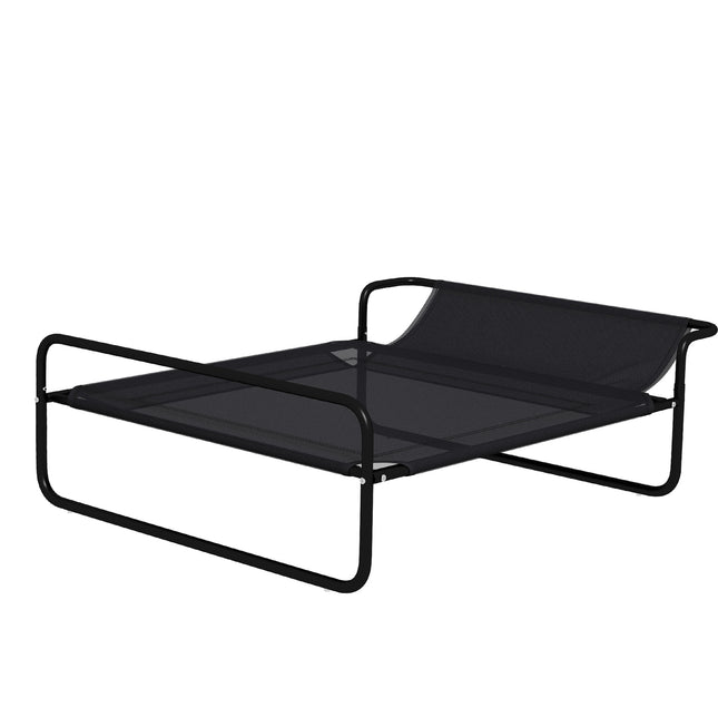 Raised outdoor dog bed with breathable mesh cover