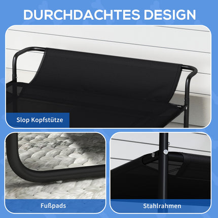 Raised outdoor dog bed with breathable mesh cover