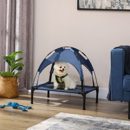 Elevated outdoor dog bed, UV protection, Dark blue, 61x46x62cm