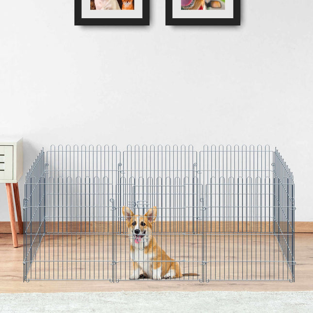 Outdoor puppy enclosure, 8-panel playpen, safe and stable