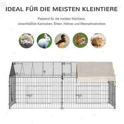Small animal outdoor enclosure, metal, sun protection 220x103cm