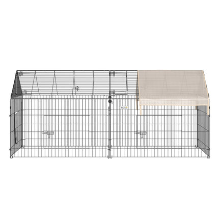 Small animal outdoor enclosure, metal, sun protection 220x103cm