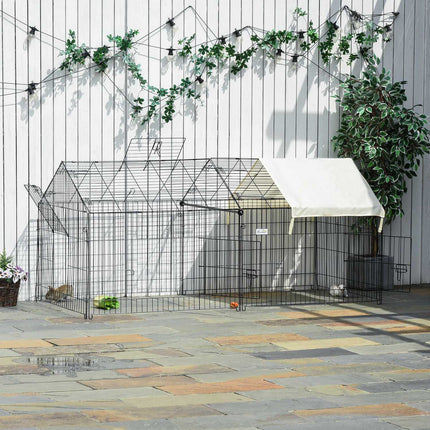 Small animal outdoor enclosure, metal, sun protection 220x103cm
