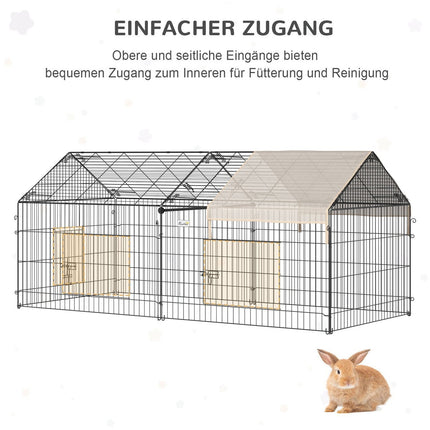 Small animal outdoor enclosure, metal, sun protection 220x103cm